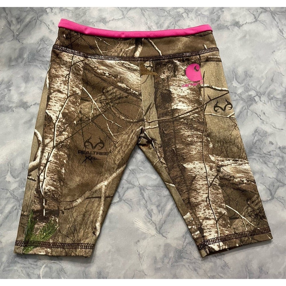 Carhartt Pink & Camo Camouflage Realtree Baby Girl Toddler Pants, Size 12 months